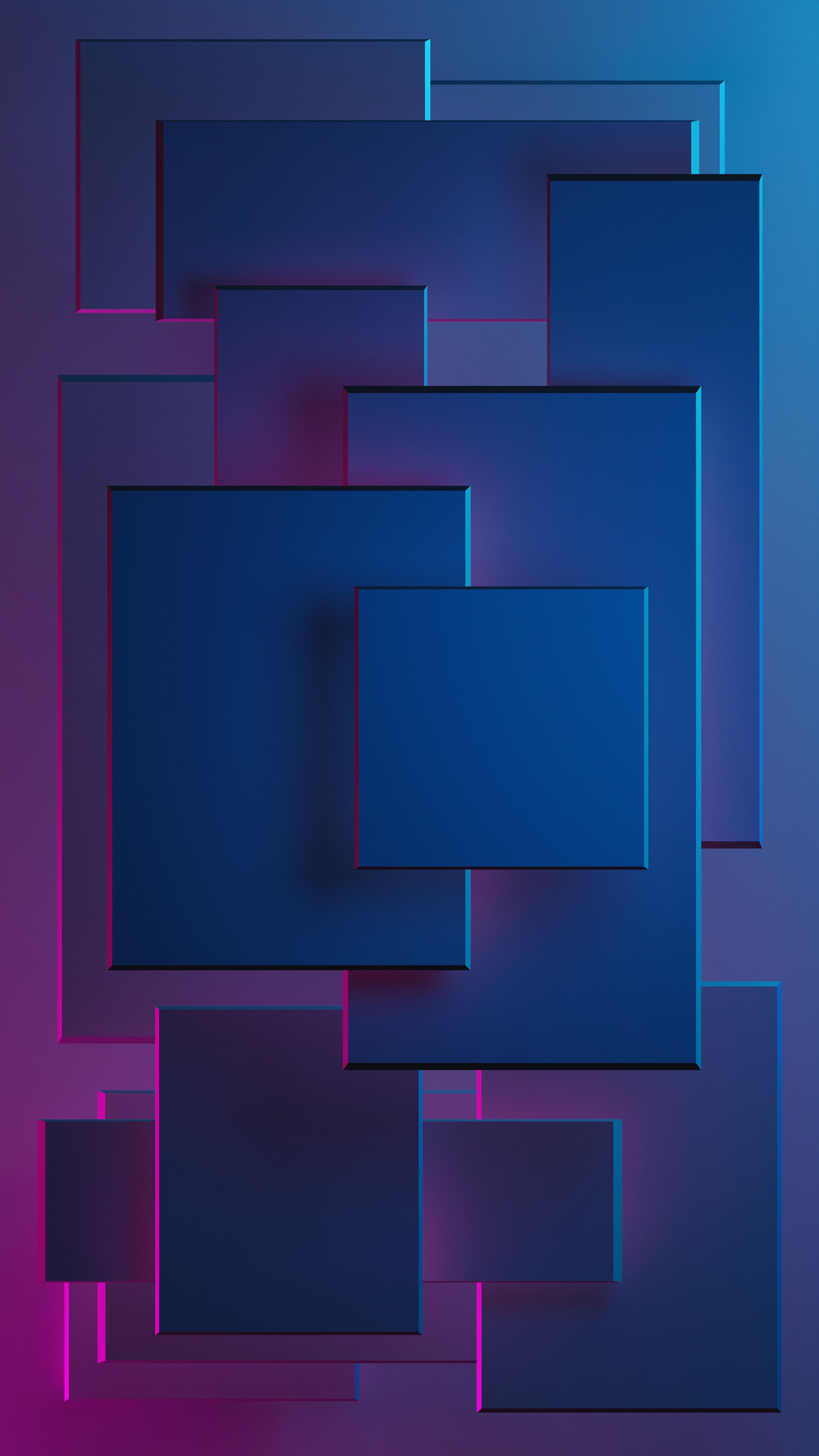 色彩绽放的几何抽象画