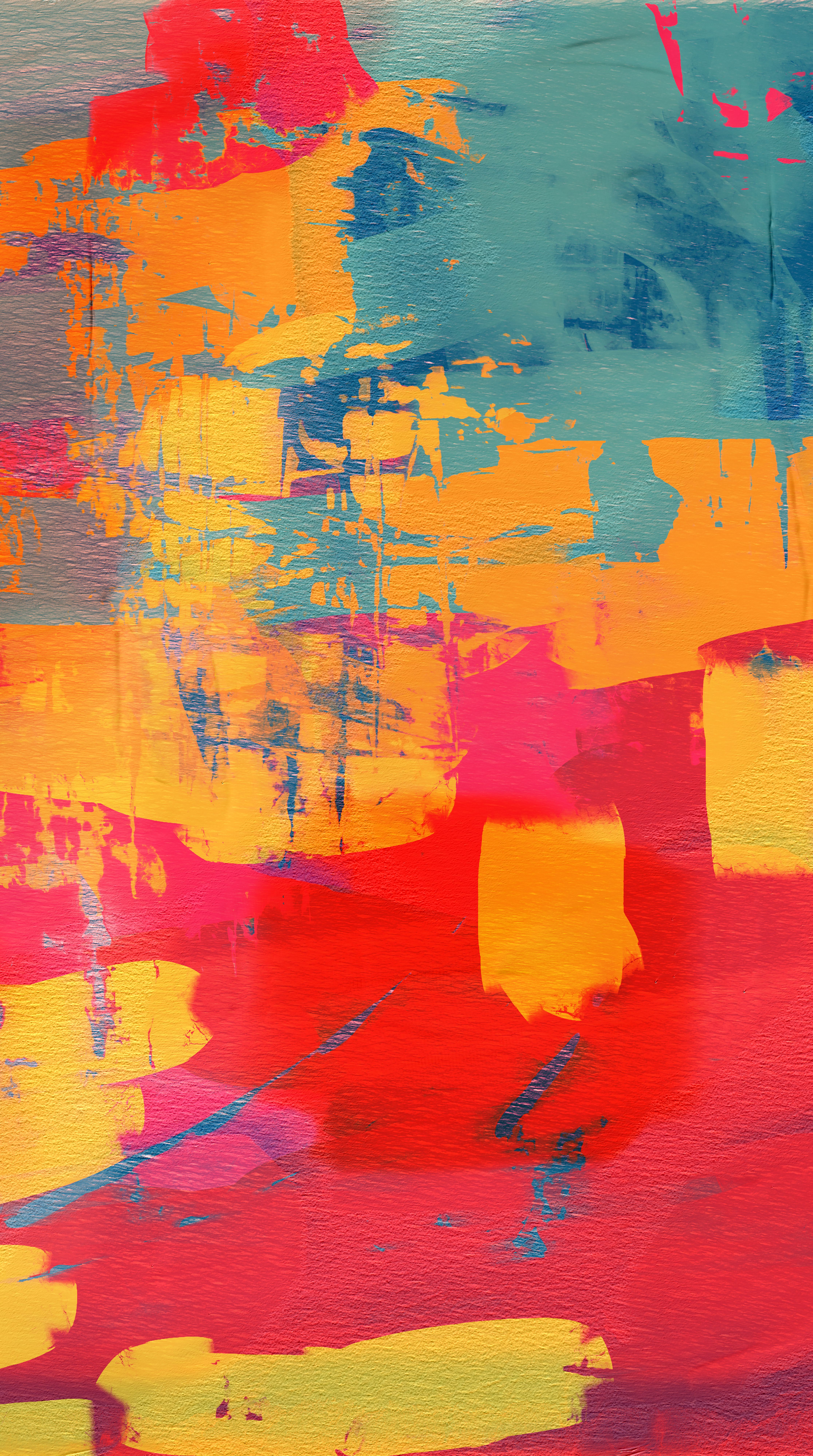 Dynamic Abstract Painting With Vivid Colors And Bold Brushstrokes. Perfect For Modern Decor.