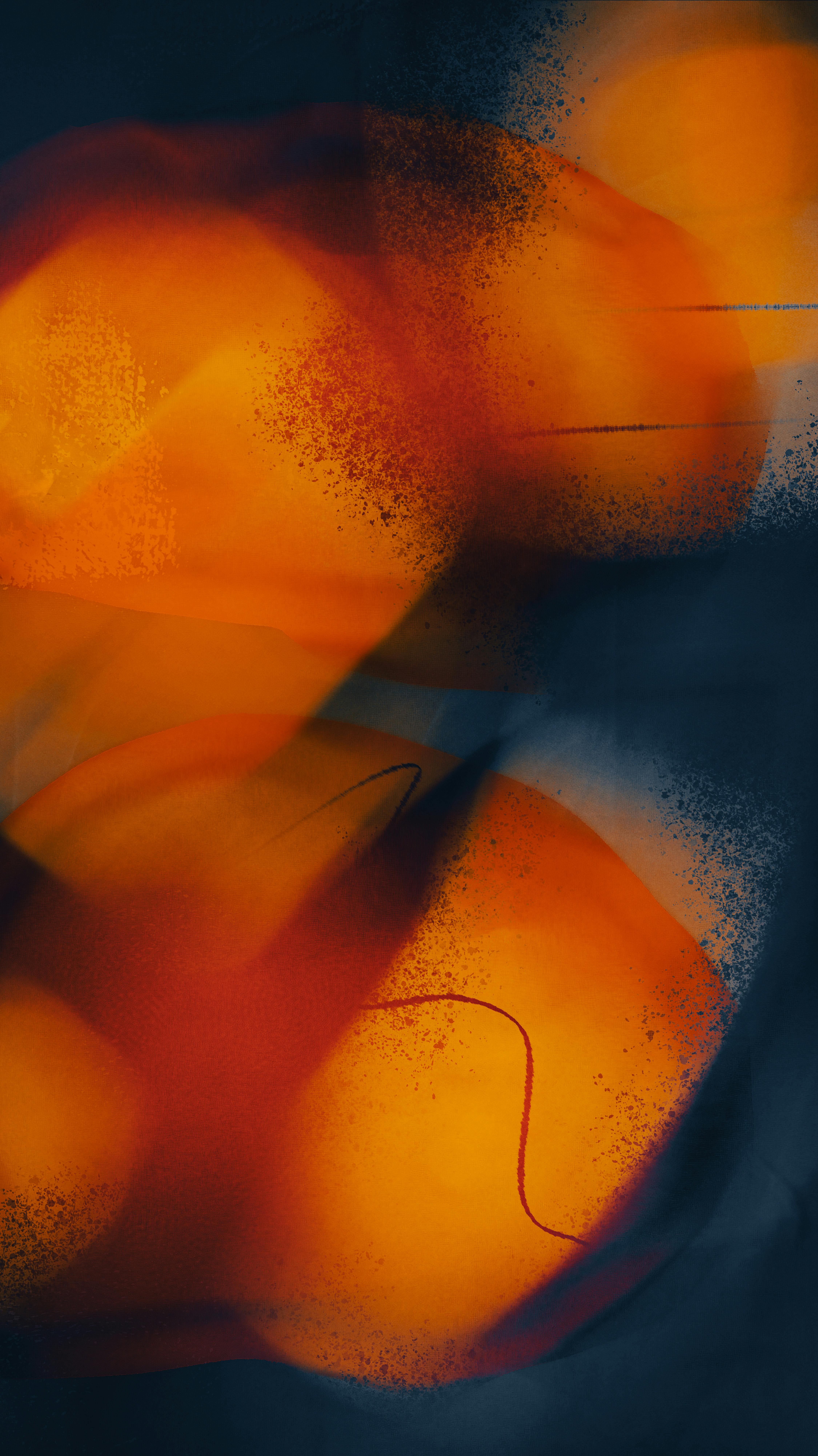 A Captivating Abstract Art Piece Featuring Vivid Orange And Dark Tones, Creating A Modern And Dynamic Aesthetic.