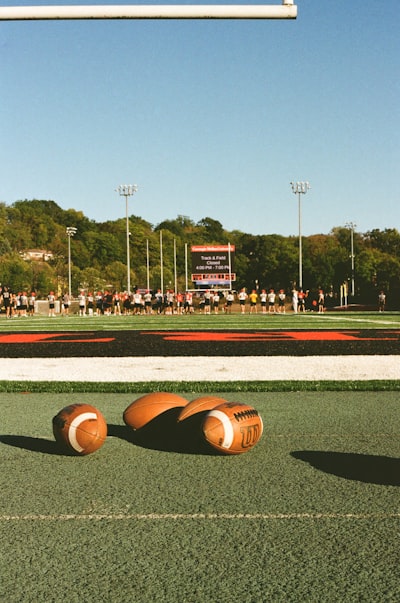 American Football On Stadium Ground