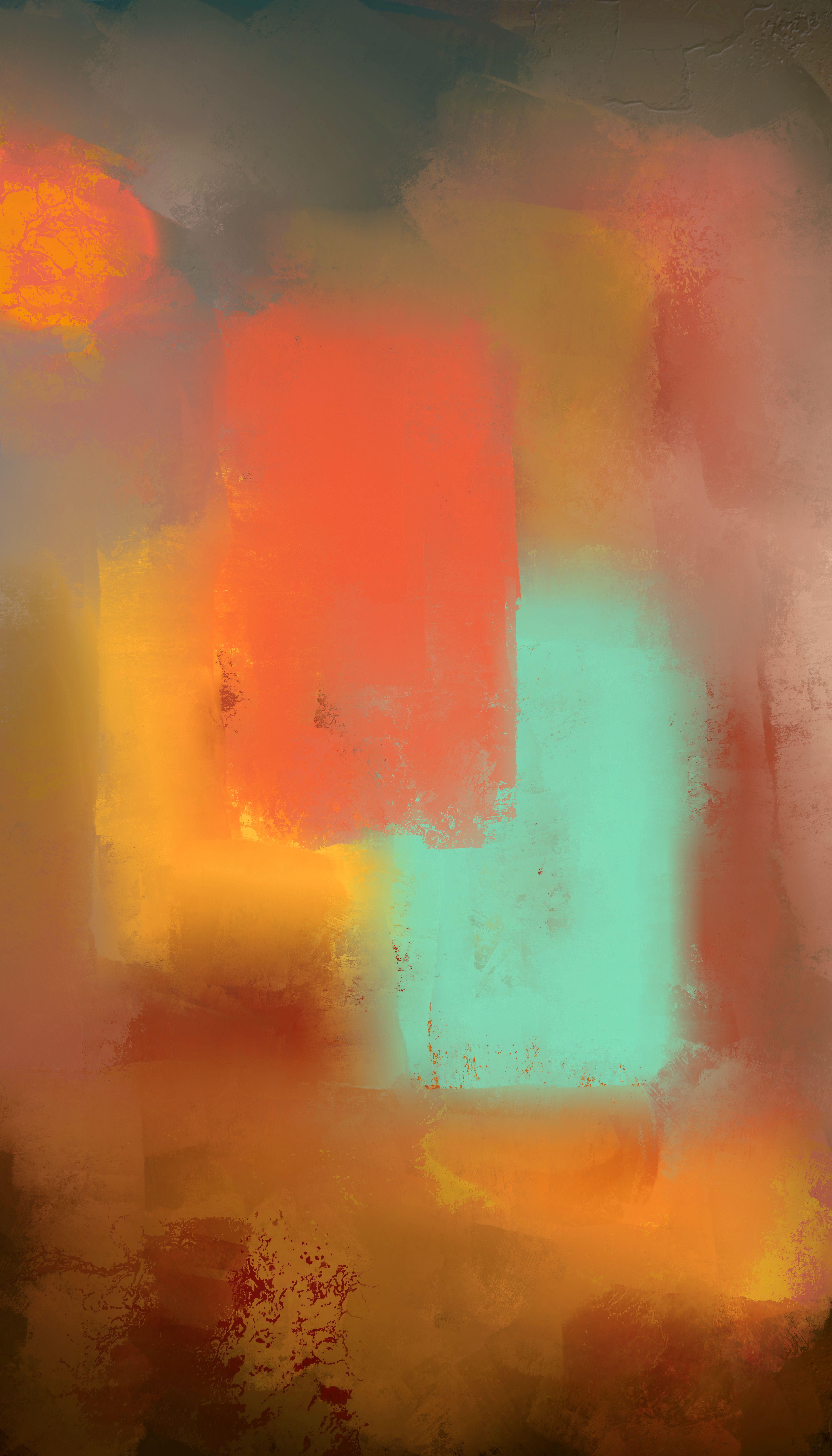 Colorful Abstract Painting Featuring Vibrant Hues And Dynamic Textures. HD mobile wallpaper