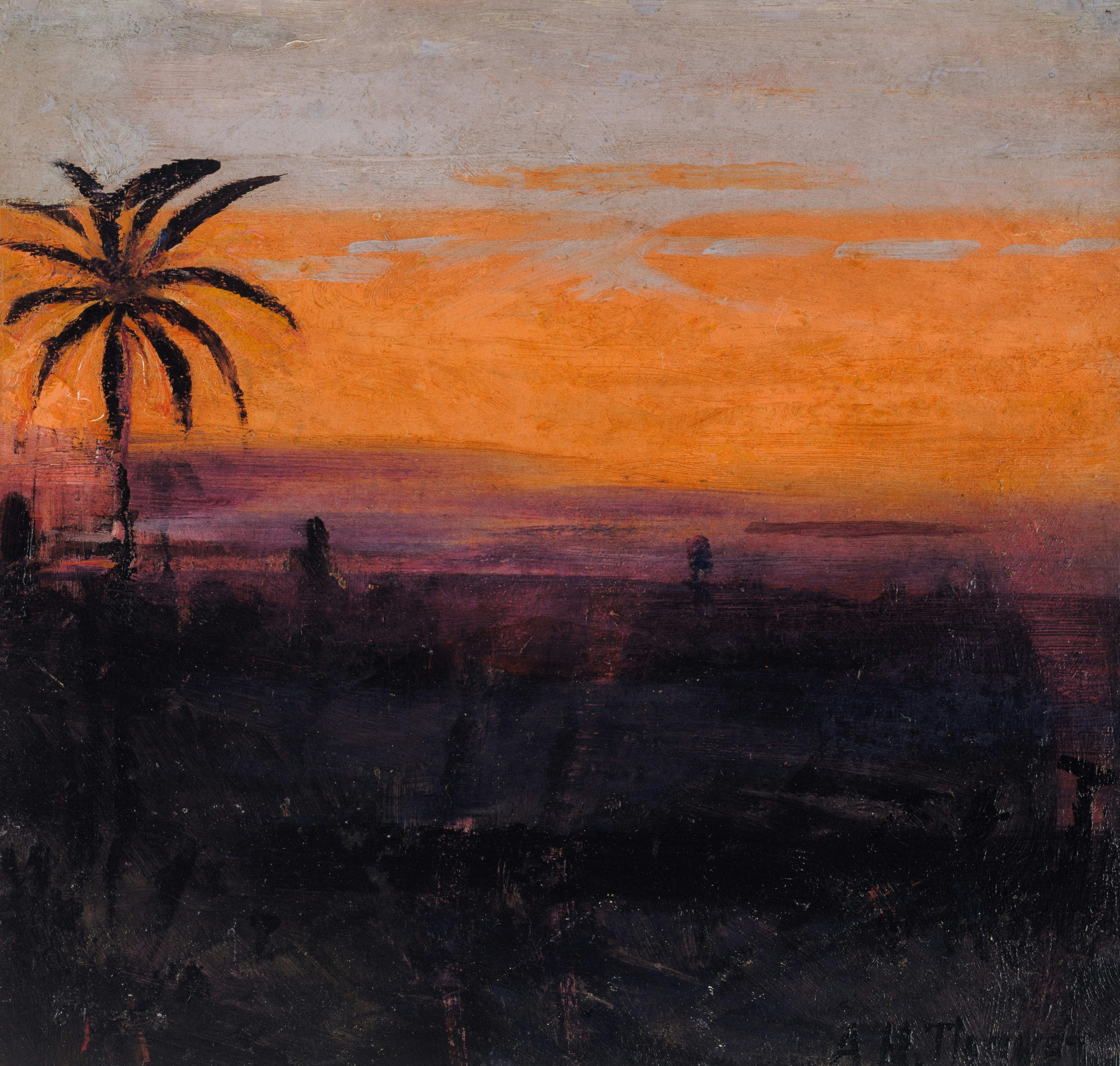 Abbott Handerson Thayer, The Sky Simulated By Red Flamingoes, Study For Book Concealing Coloration In The Animal Kingdom, Ca. 1905-1909, Oil On Wood, 9 1/4 X 9 5/8 In. (23.6 X 24.5 Cm), Smithsonian American Art Museum, Gift Of The Heirs Of Abbott Handerson Thayer, 1950.2.2 HD mobile wallpaper