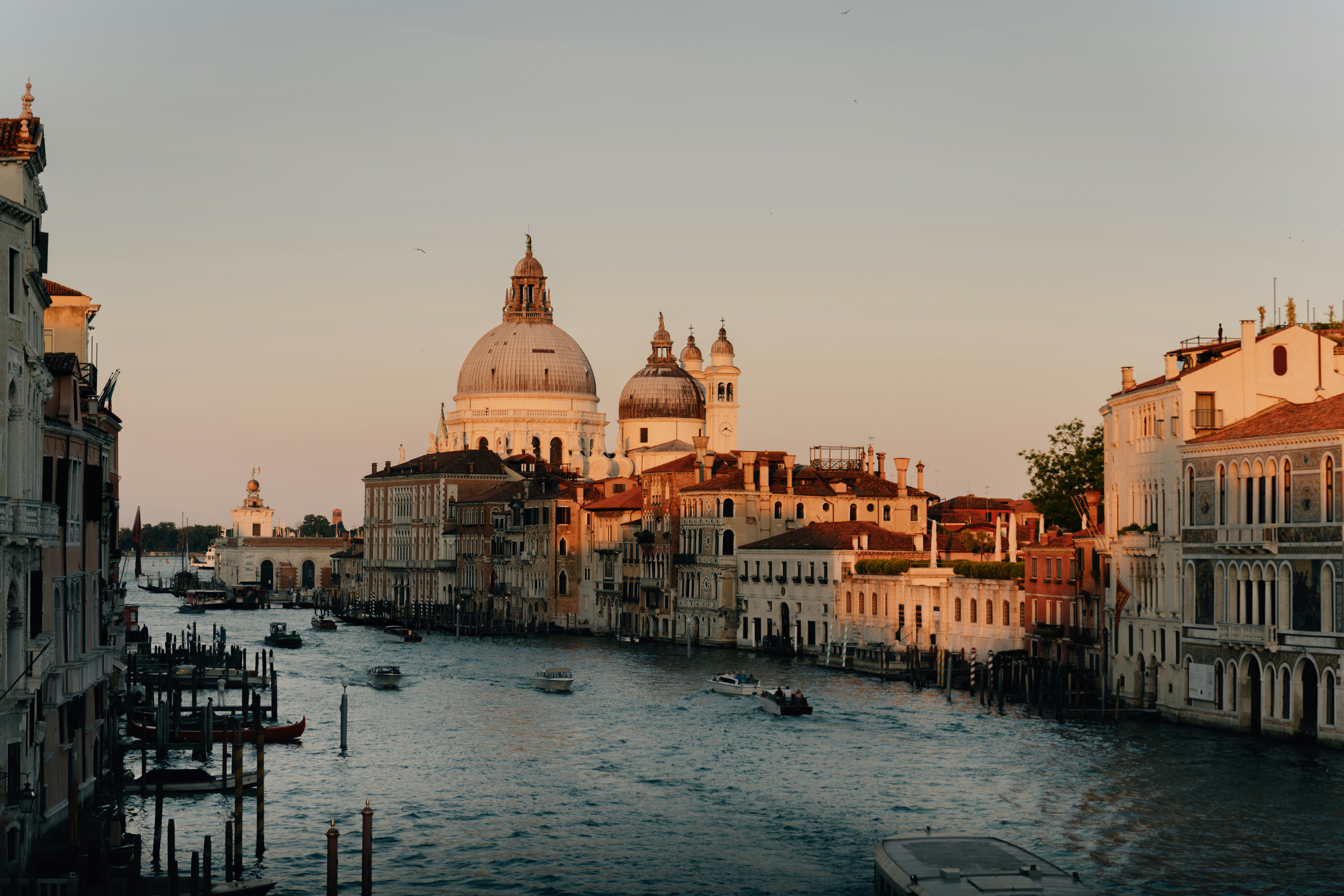 Venice Grand Canal And Santa Maria Della Salute At Sunset. HD mobile wallpaper
