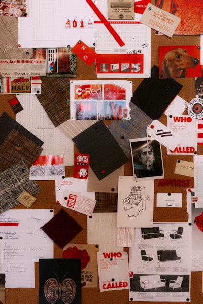 Collage Of Various Papers, Fabric Swatches, And Images.