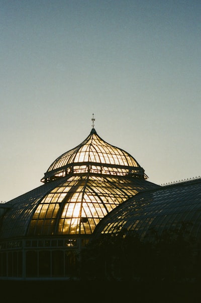 Sunset Through Glass Building