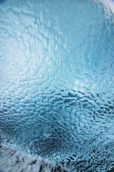 Textured Blue Ice Formation Inside A Glacier Cave.