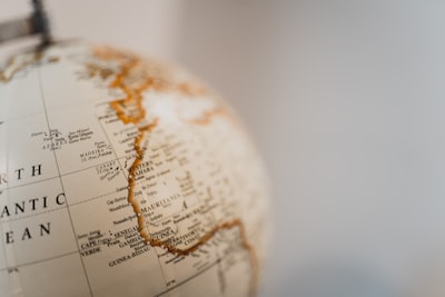 A Vintage Globe Showing The North Atlantic Ocean And Continents.