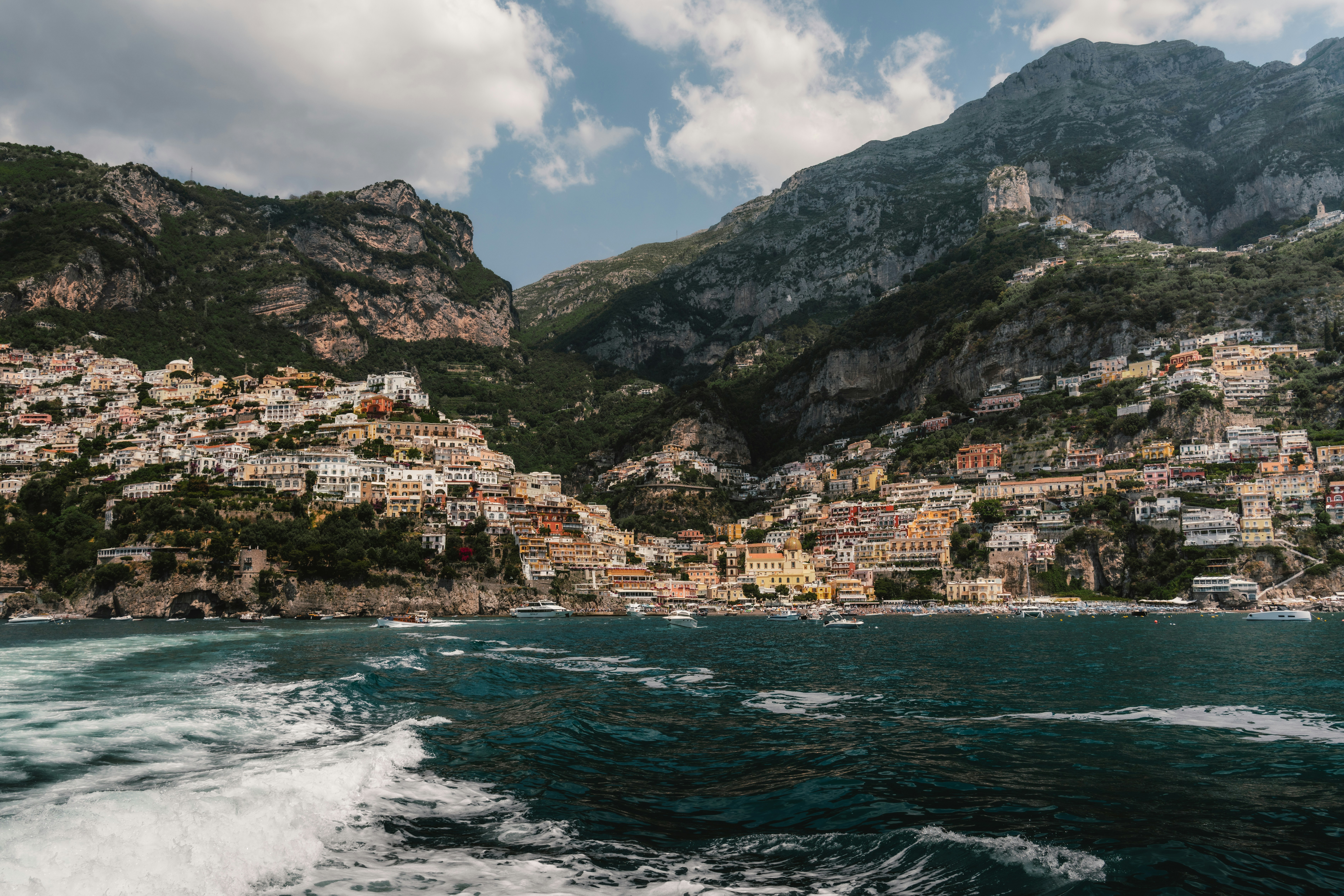 Dramatic Coastal Townscape Of Positano, Amalfi Coast HD mobile wallpaper