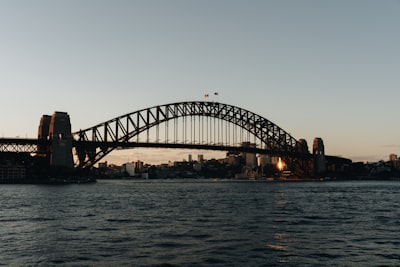 Sydney Harbour Bridge At Sunset With Calm Water wallpaper preview