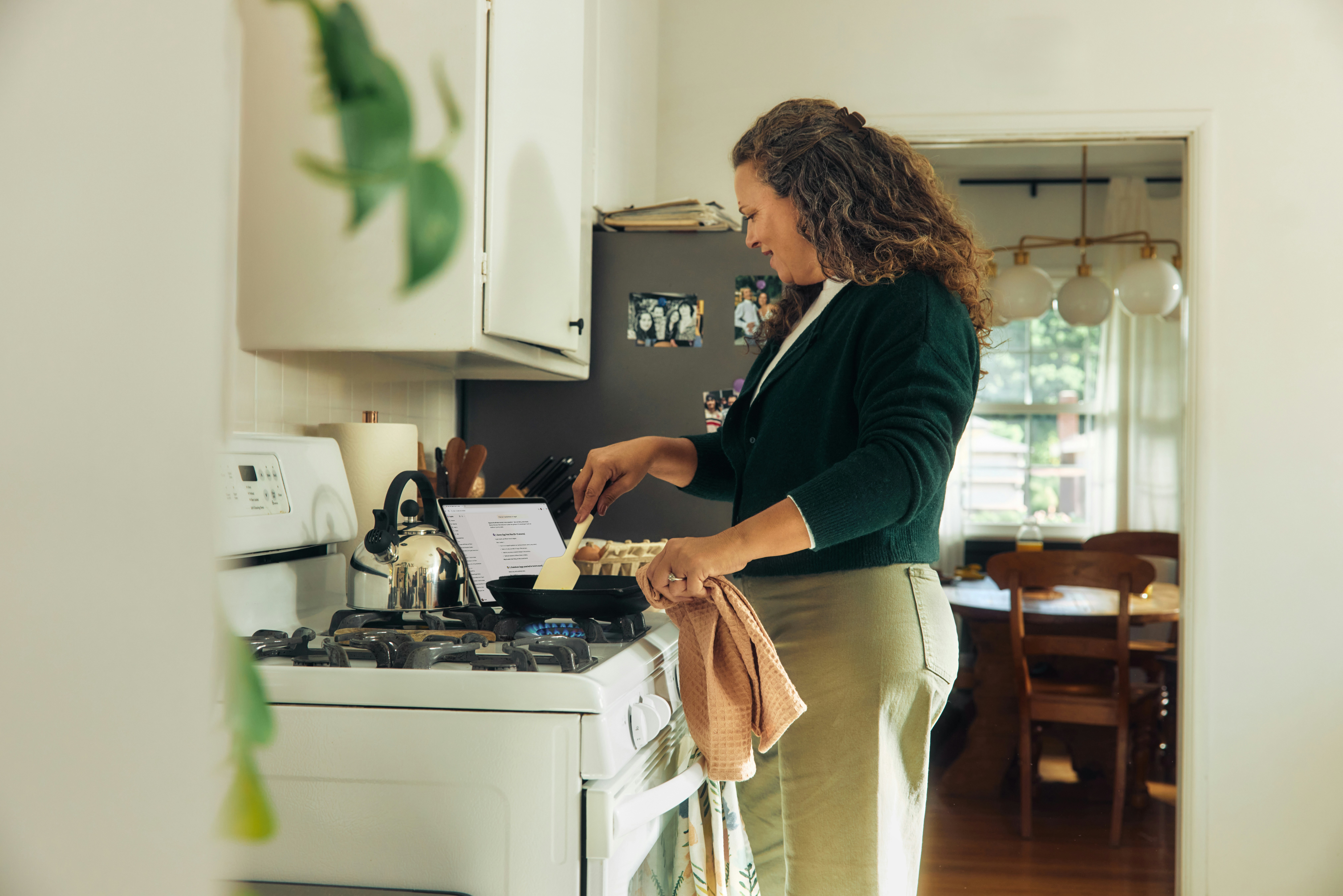 Woman Cooking On A Stovetop In A Kitchen HD mobile wallpaper