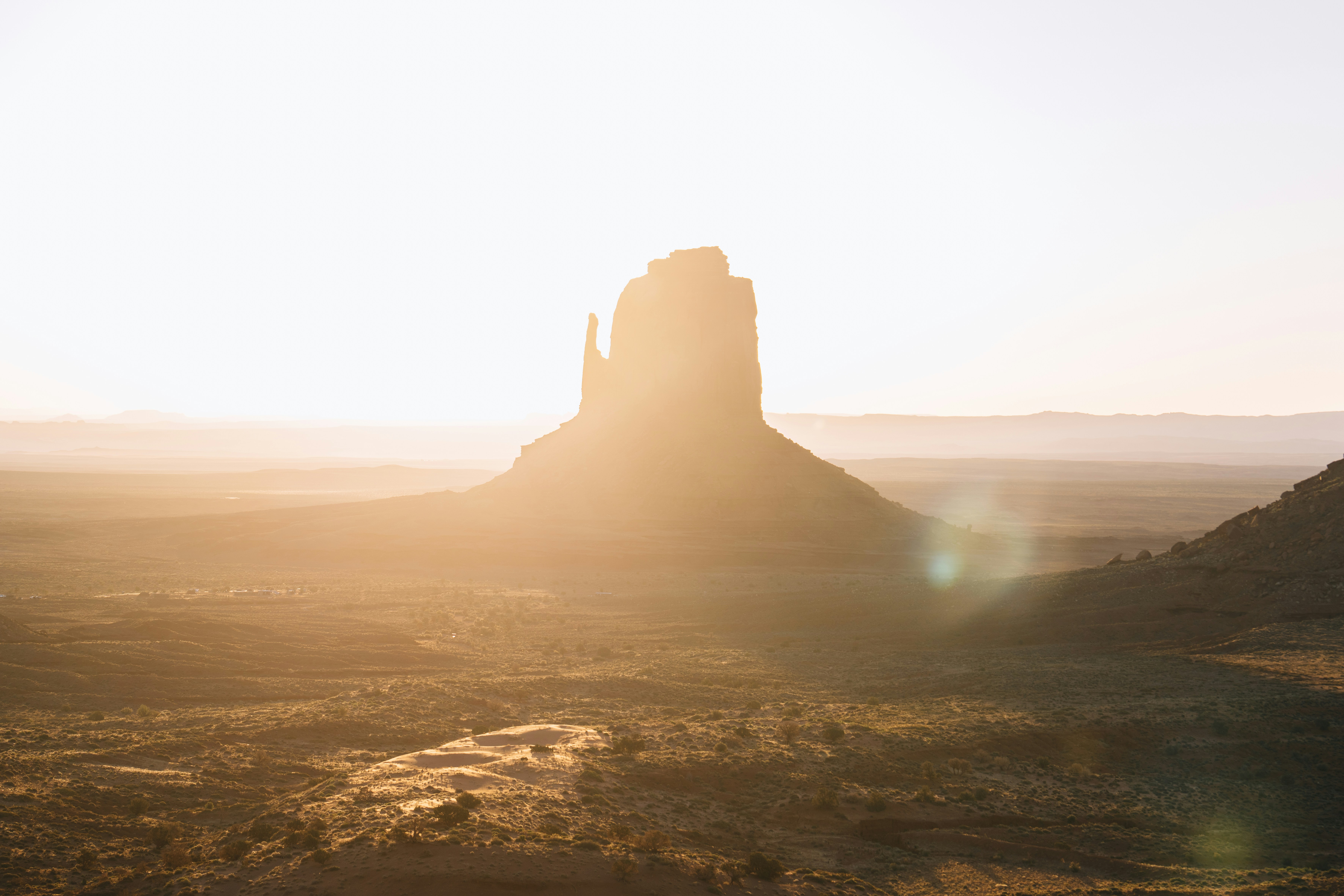 Golden Sunlight Illuminates A Desert Mesa Landscape. HD mobile wallpaper