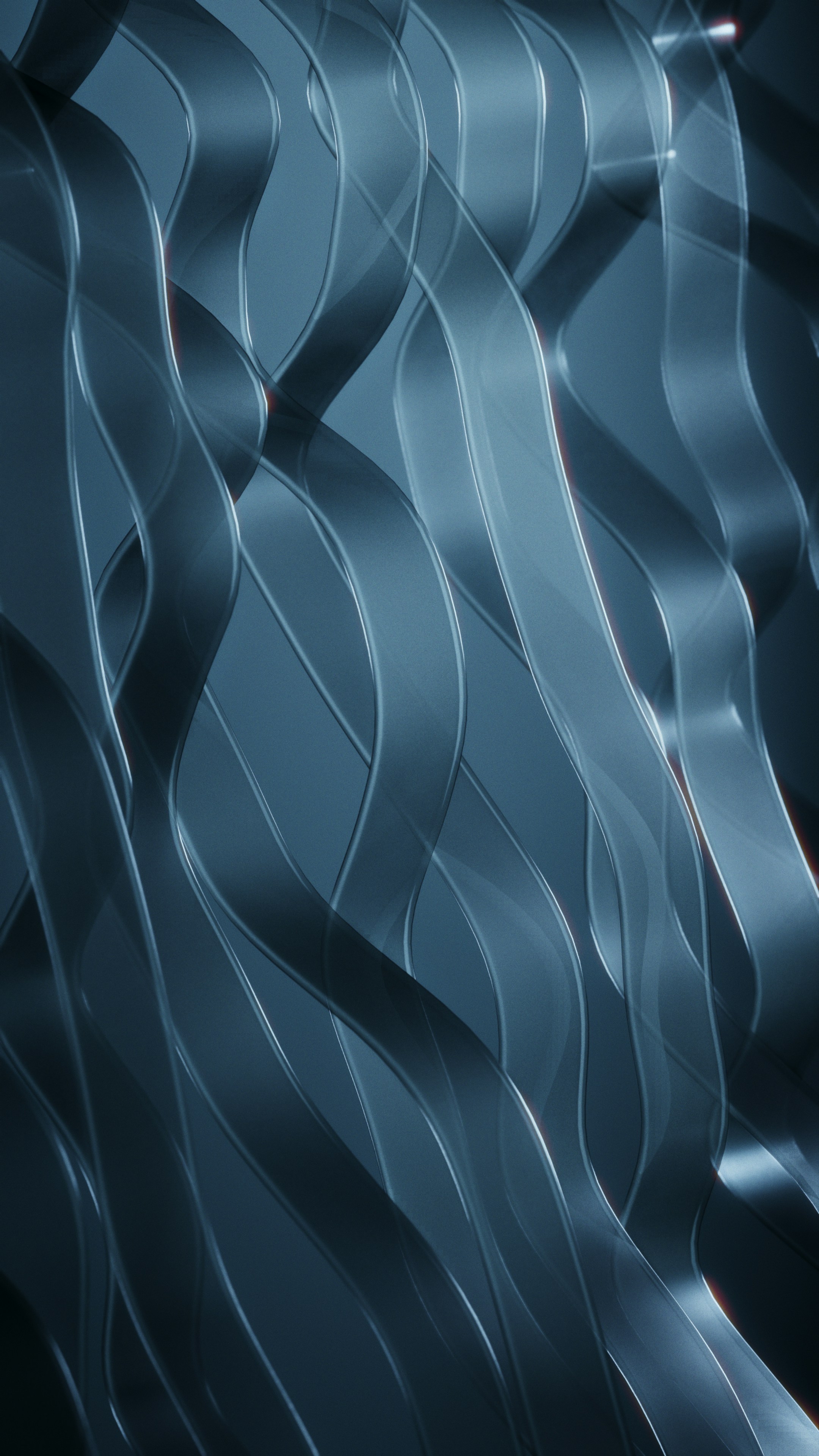 Abstract Pattern Of Flowing Blue Ribbons. HD mobile wallpaper