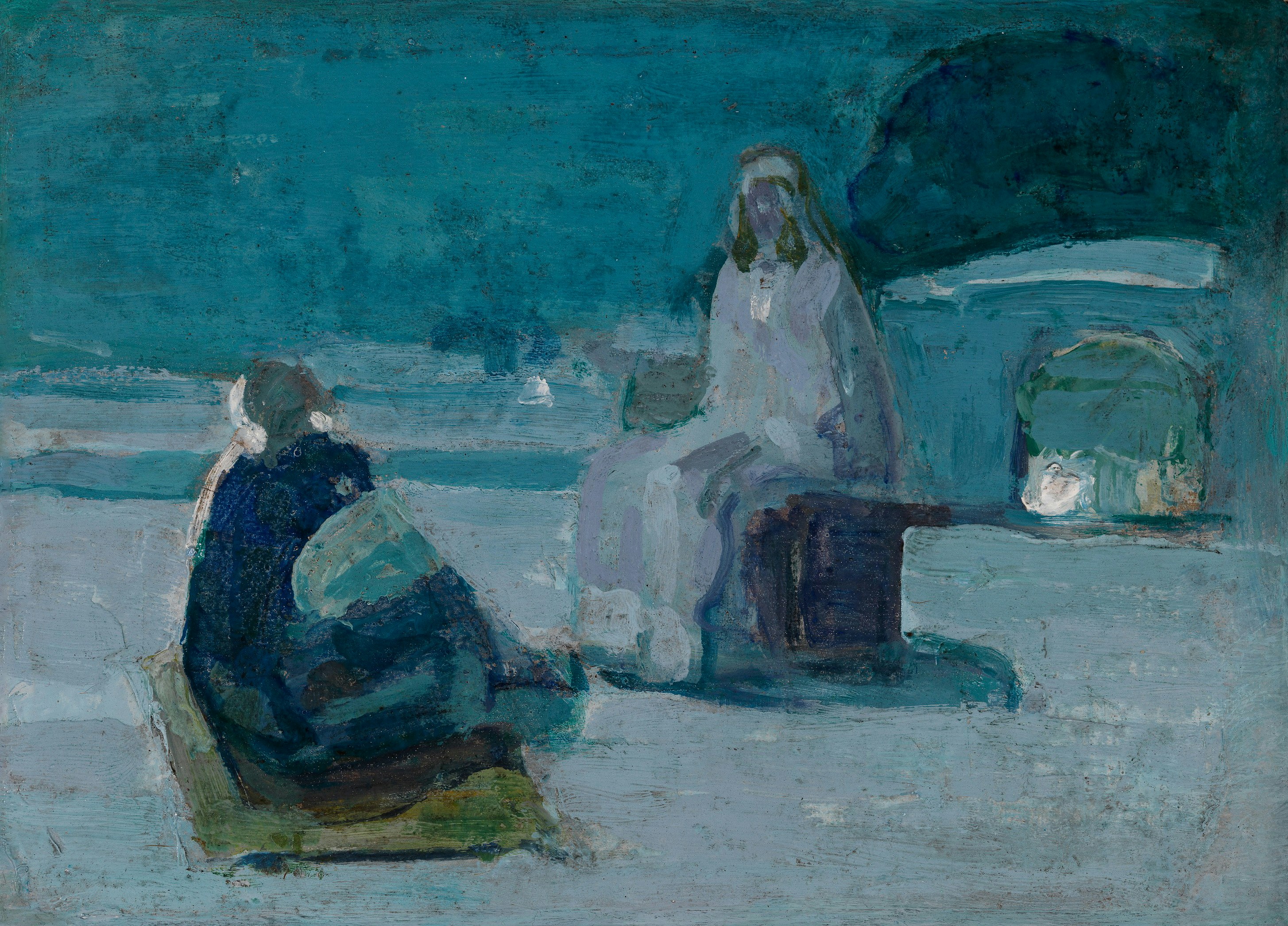 Henry Ossawa Tanner, Study For Christ And Nicodemus On A Rooftop, Ca. 1923, Oil On Wood Panel, 9 1/2 X 13 In. (24.0 X 33.0 Cm.), Smithsonian American Art Museum, Gift Of Mr. And Mrs. Norman Robbins, 1983.95.188A HD mobile wallpaper