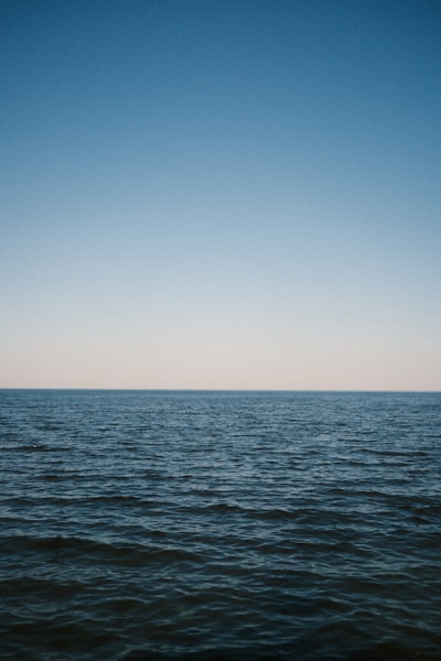 Blue Ocean Meets Clear Sky At Horizon