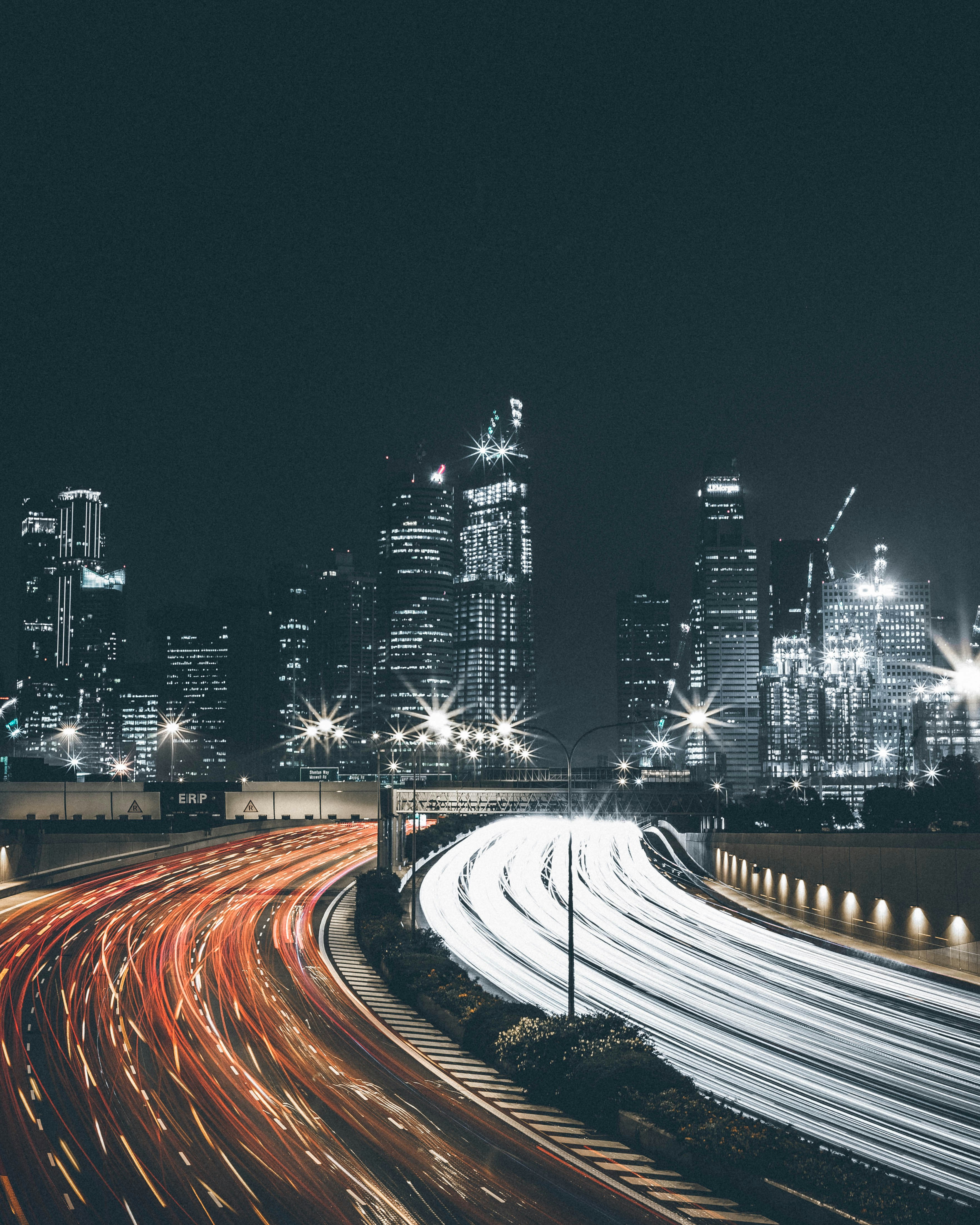 Cityscape And Traffic Light Trails